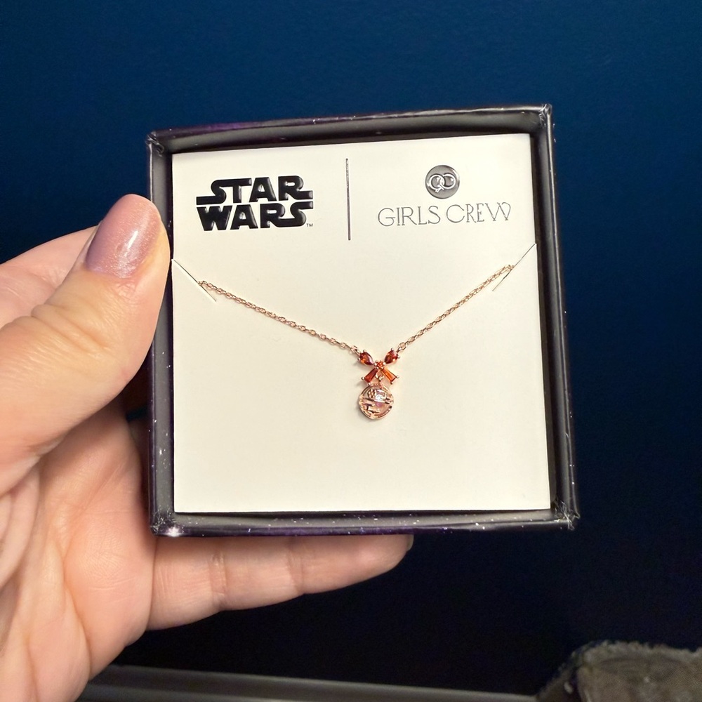 Girls Crew Star Wars Rose Gold Death Star Necklace